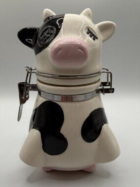 VTG Boston Warehouse Holstein Cow Hinged Storage Jar